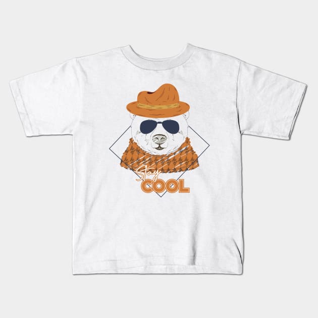 Stay cool, with a cool bear Kids T-Shirt by Selva_design14